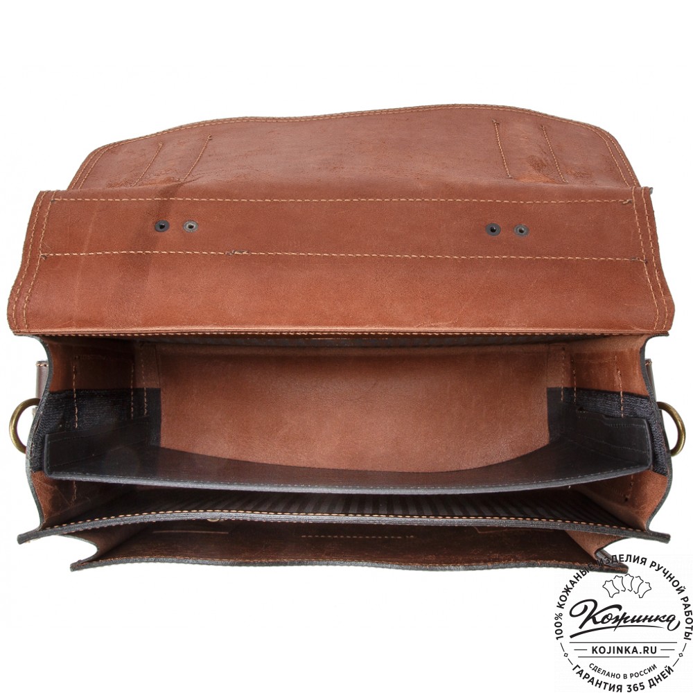 Кожаный портфель-кофр "Адъютант" (тёмно-коричневый)